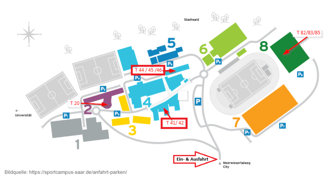 Lageplan Sportcampus Saar